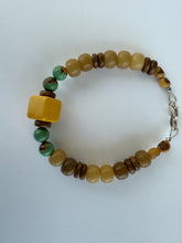 Load image into Gallery viewer, Agate turquoise bracelet with bakelite tile 2
