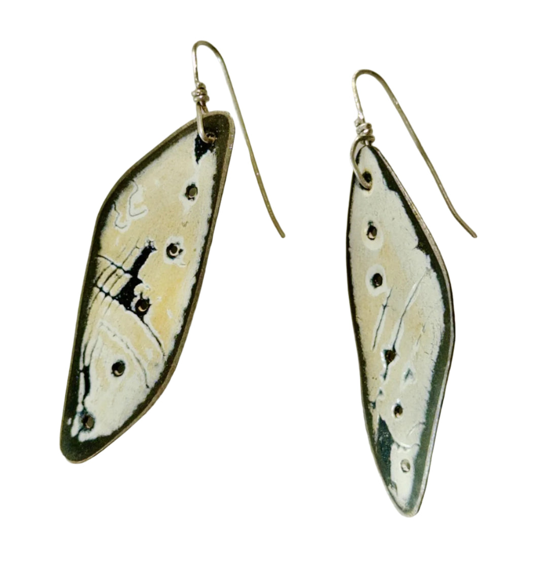 Black, brown and white earrings #1 Primary