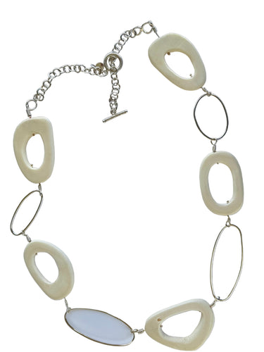 Bone and Silver necklace Primary