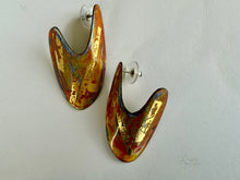 Load image into Gallery viewer, Multicolor earrings with gold trim 2
