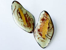 Load image into Gallery viewer, enameled copper earrings with gold2
