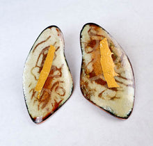 Load image into Gallery viewer, enameled copper earrings with gold 4

