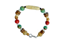 Load image into Gallery viewer, multicolor bracelet with African bone center
