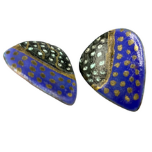 Load image into Gallery viewer, Purple gold black earrings
