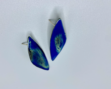 Load image into Gallery viewer, Blue and green enameled earrings

